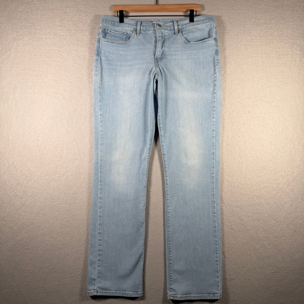 Levis 314 Shaping Straight Jeans Womens 33 Light Wash Blue Stretch Denim W33 L32
